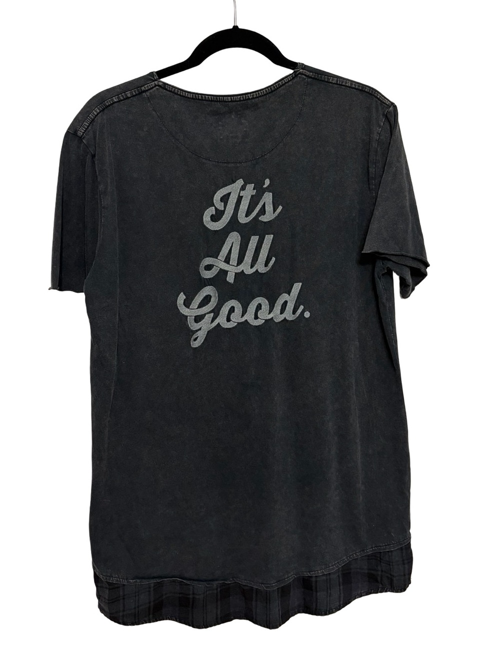 Nana Judy Men’s “It’s All Good” Embroidered Long Burnout T-Shirt - Size M
